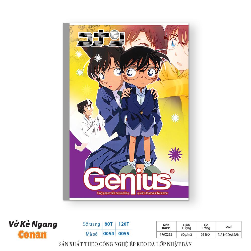 Combo 2 quyển Vở kẻ ngang khổ B5 Dán gáy Phúc Thịnh Hình CONAN 0054- 80 trang