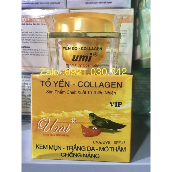 Kem UMI yến đỏ trắng da- mụn-mờ thâm -chống nắng hủ 25G
