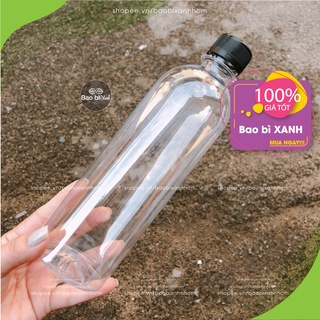 Chai nhựa tròn 500ml cao (15 cái) | Chai pet 500ml cao cấp, đẹp & trong suốt