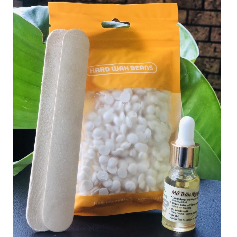 Sáp wax cao cấp hương dừa 100gr + 10ml mỡ trăn nguyên chất + 2 que sáp