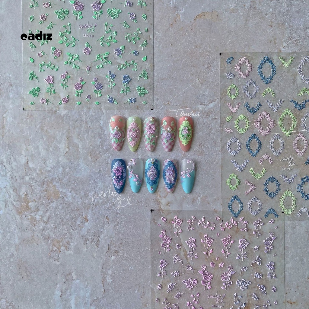 Miếng Dán Trang Trí Móng Tay Hình Hoa Xinh Xắn