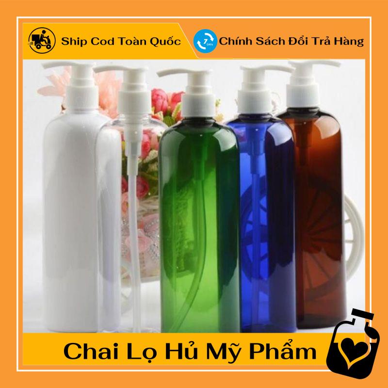 Chai Chiết Mĩ Phẩm ❤ TOP GIÁ RẺ ❤ Chai nhựa pet vòi nhấn 500ml đựng dầu gội, sữa tắm, phụ kiện du lịch