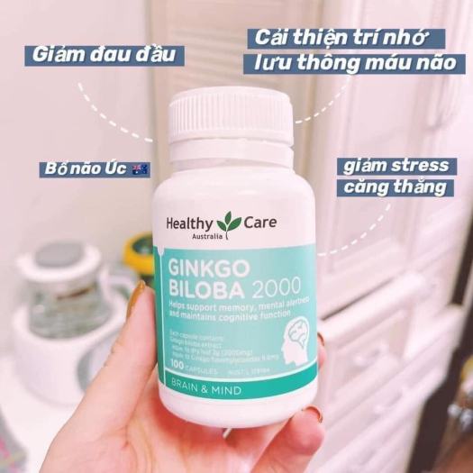 Viên uống bổ não Ginkgo Biloba Healthy Care - Úc