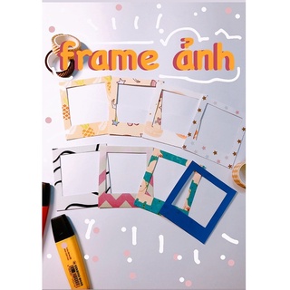 Sticker khung polaroid họa tiết nhiều màu xinh xắn