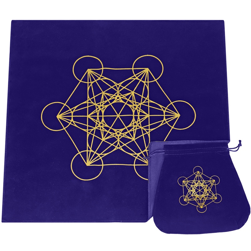 Khăn Trải Bàn Bói Tarot In Hoa Hướng Dương Bằng Vải Altar Kèm Túi Đựng