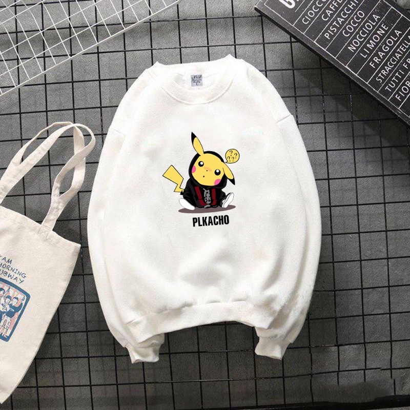 Áo sweater nỉ unisex IN PLIKACHO cực đẹp nhiều màu thời trang BB HOODIE