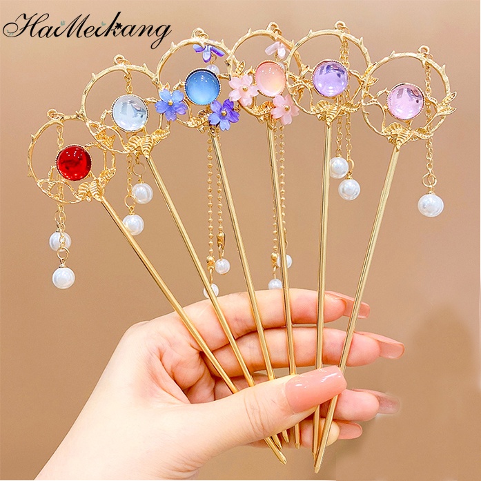 Haimeikang Kẹp tóc giả ngọc trai đẹp cho nữ