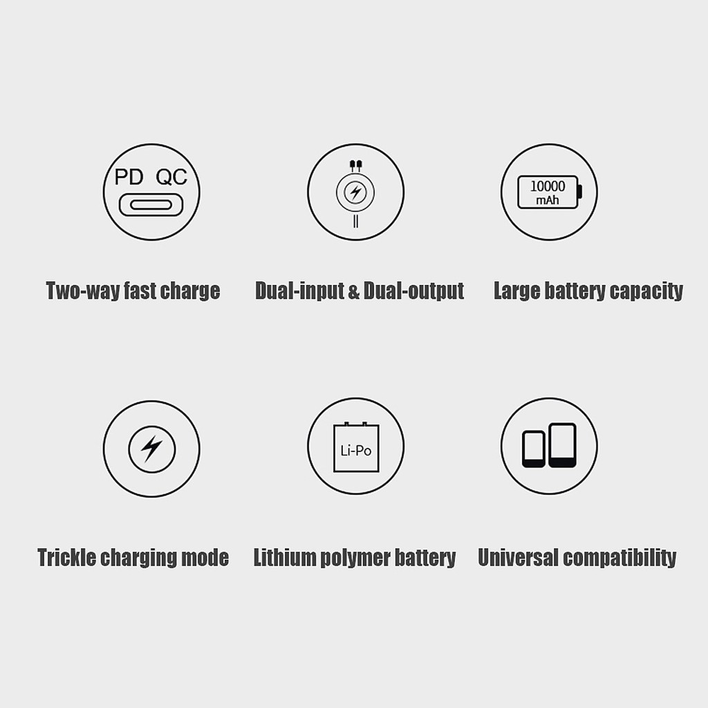 Pin Sạc Dự Phòng QCY PB10 10000mAh PD18W USB-C Power Bank | Bảo Hành 12 Tháng