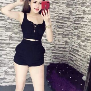 Sét áo đan dây hở ngực