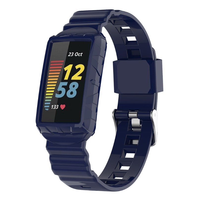 Dây Đeo Thay Thế Chất Liệu Silicon Màu Trơn Cho Fitbit- Charge5 3 SE