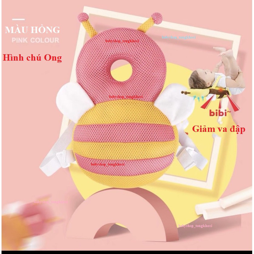 [Sợi cotton 3D] Ba Lô, Gối tập ngồi tập đi, tập bò, tập đứng Chính Hãng bảo vệ đầu và gáy cho Bé yêu