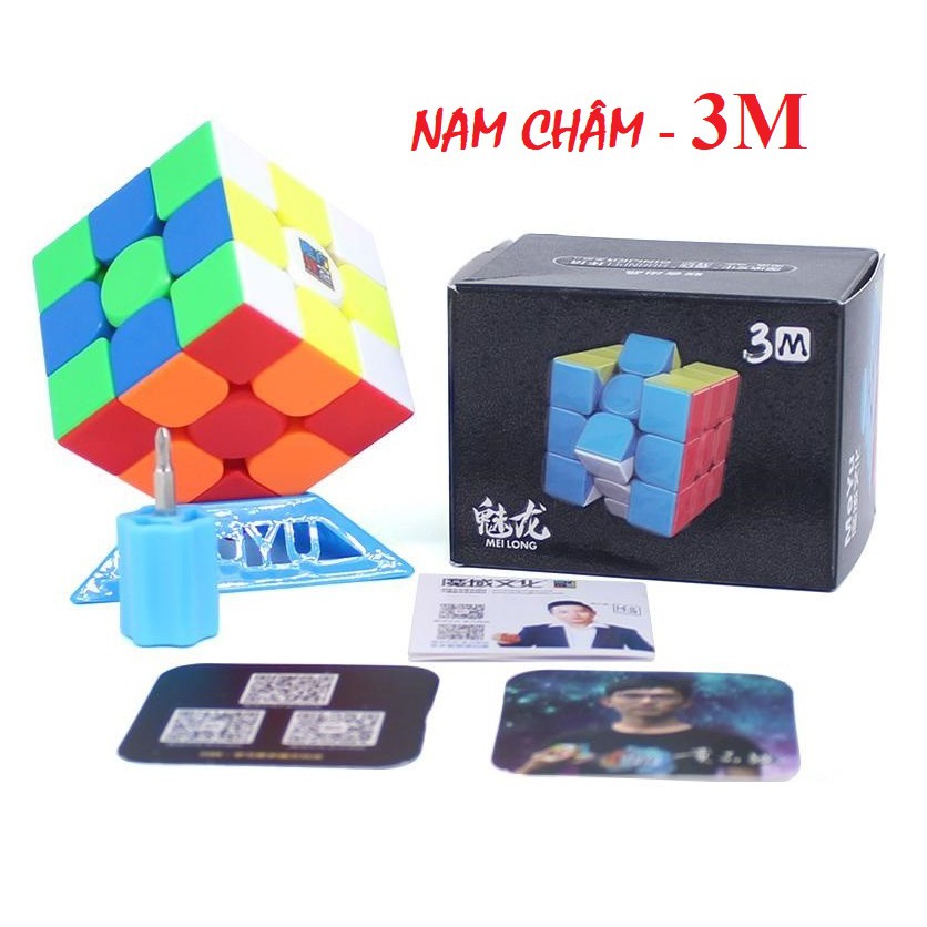 ❤️ HOTSALE ❤️ Rubik NAM CHÂM 3x3x3 HM3M MoYu MeiLong 3M Stickerless - TẶNG ĐẾ RUBIK VÀ VÍT