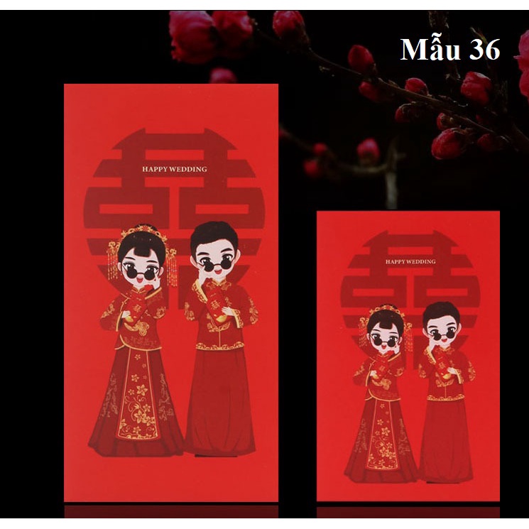Bao lì xì hình dễ thương dùng trong bưng quả đám cưới