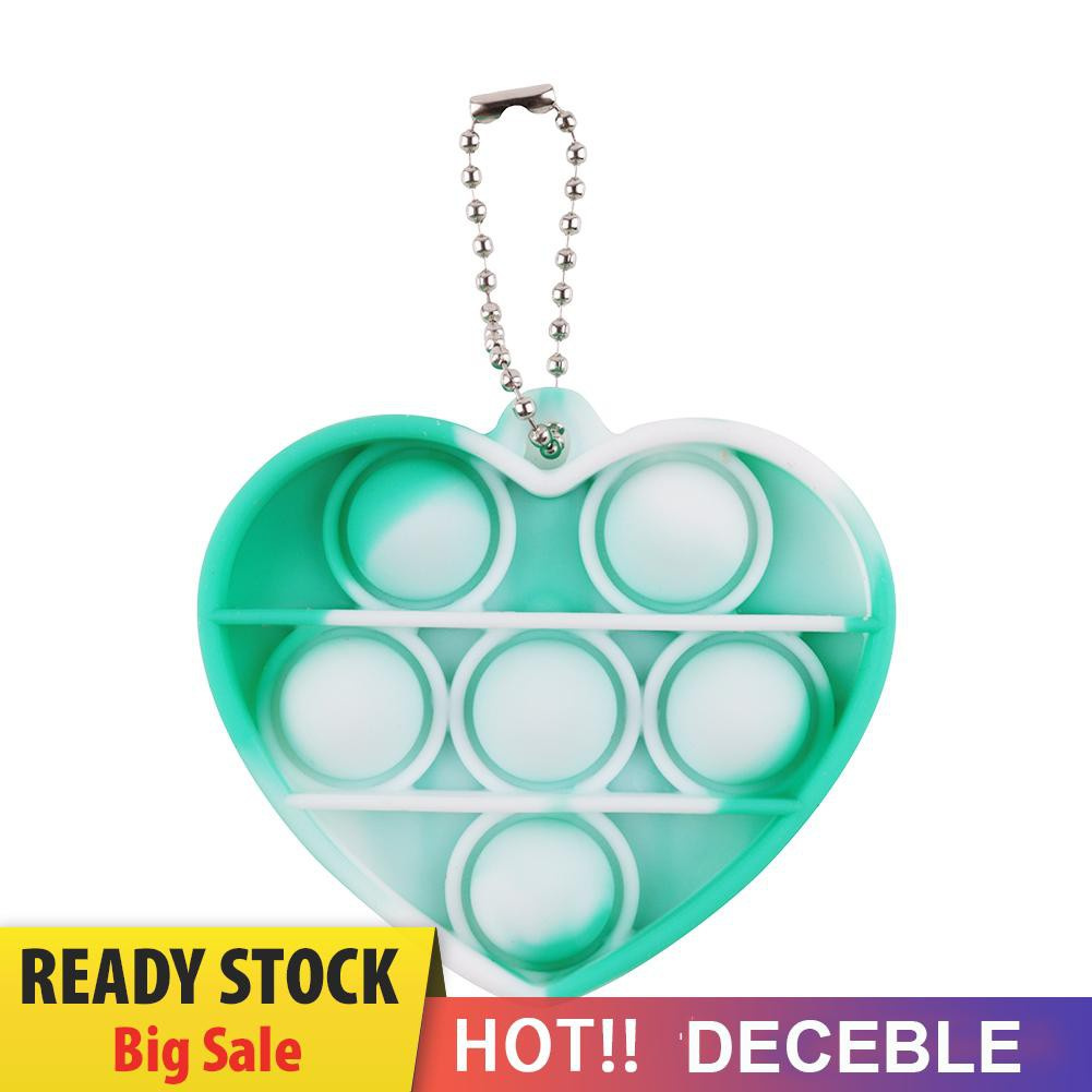 Pop It Fidget Đồ chơi Silicone Round Keychain Push Bubble Sensory Đồ chơis Autism Stress Reliever