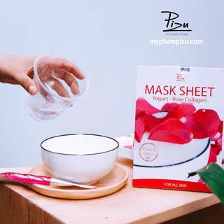Mặt nạ sữa chua hoa hồng Collagen pizu