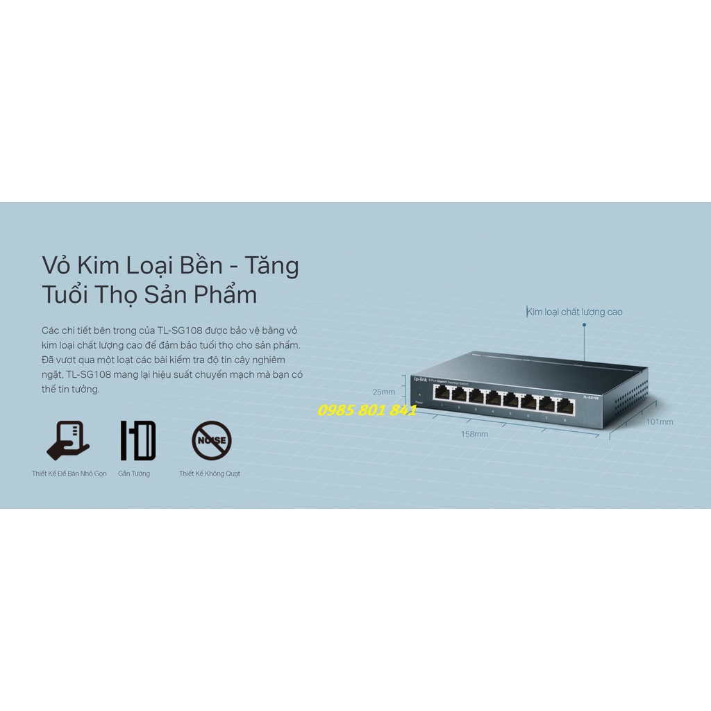 Switch 8 cổng Gigabit TL-SG108 TP-LINK. Hàng chính hãng