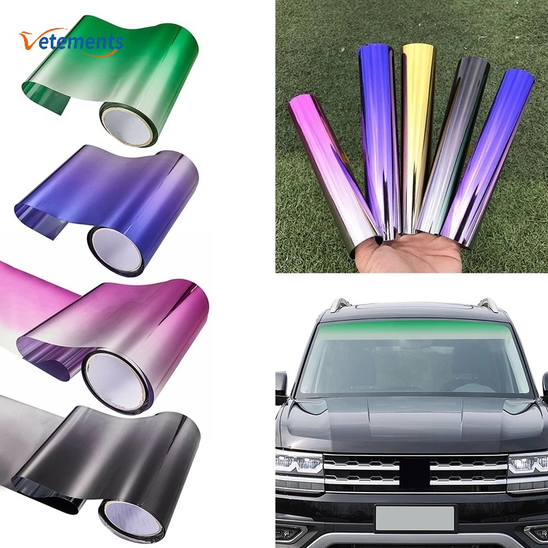 Miếng Dán Màu Gradient Chống Tia UV Cho Kính Chắn Gió Xe Hơi 20X150Cm