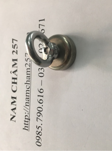 Nam châm móc treo tròn D25mm, làm từ nam châm trắng đất hiếm lực hút siêu mạnh