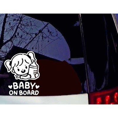 Tem dán,Sticker Baby On Board (Bé gái dễ thương)