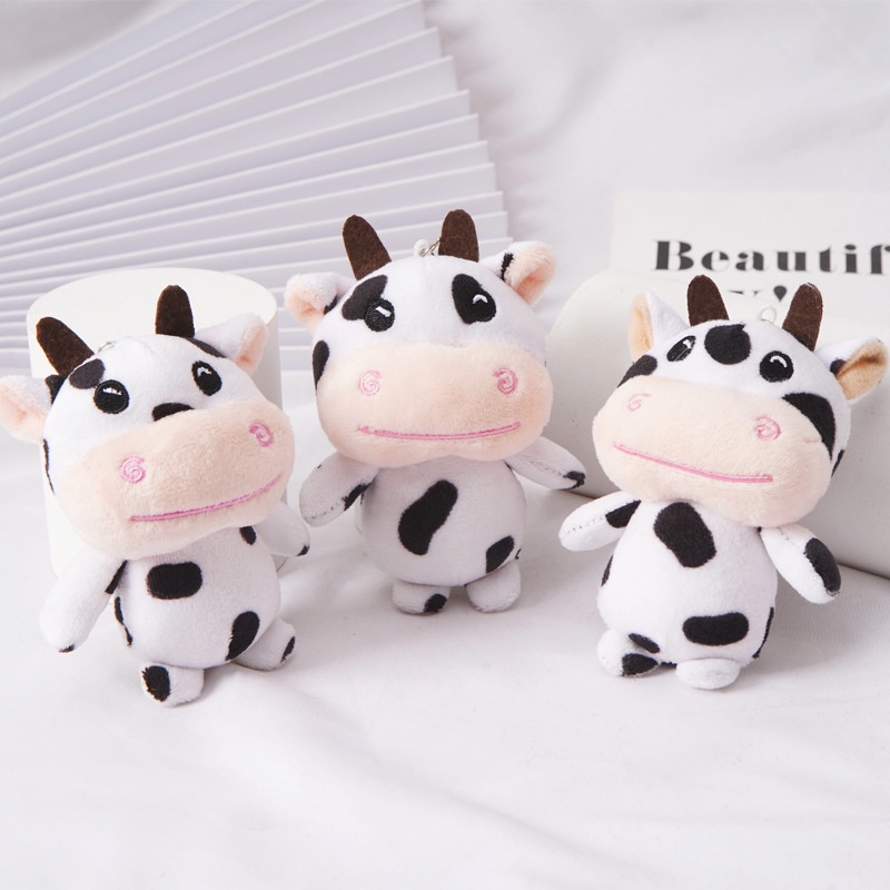 Thú Nhồi Bông Mini Hình Bò Sữa Hoạt Hình Dễ Thương