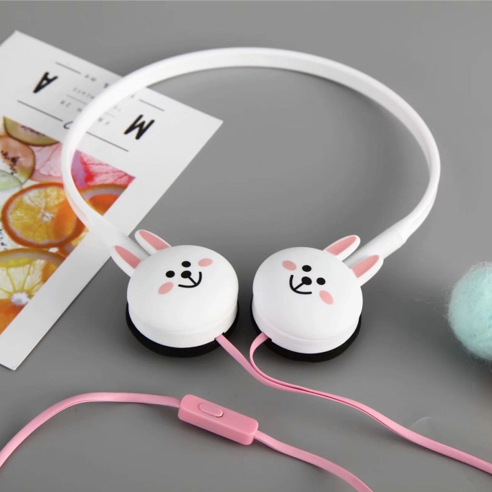 Tai nghe chụp tai hình gấu Brown vịt Sally thỏ Cony dễ thương giắc cắm 3.5DAIQUANGGROUPTai Nghe Cute Có Mic Dễ Thương