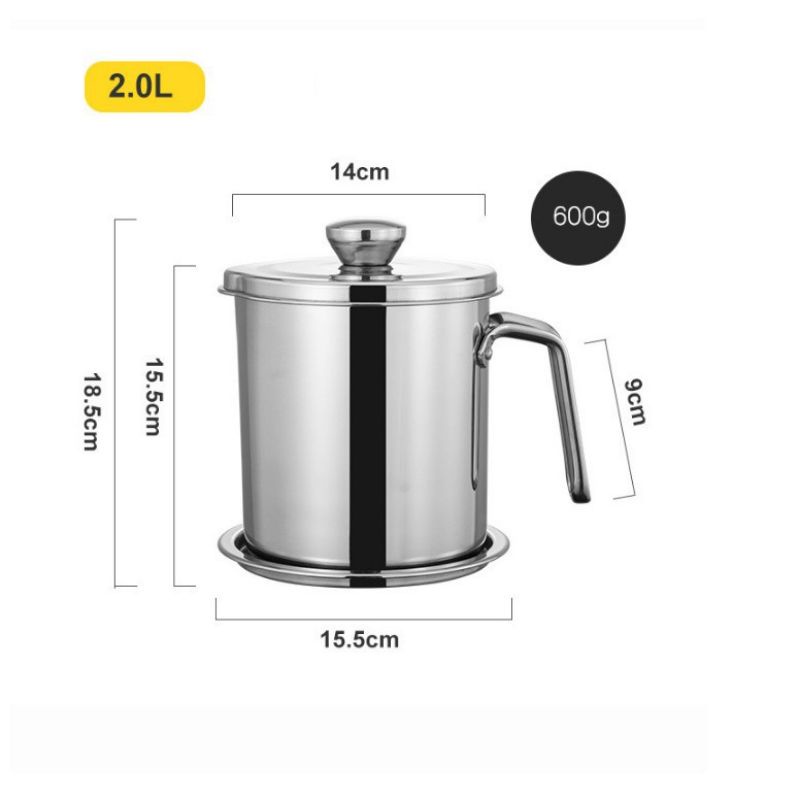 Ca lọc dầu ăn,lọc cặn đa năng inox sáng bóng,chổng gỉ dễ dàng vệ sinh