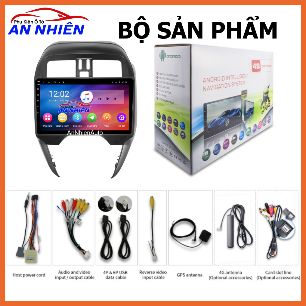 Màn Hình Android 10 inch Cho Xe SUNNY 2019-2021 - Đầu DVD Android Kèm Mặt Dưỡng Giắc Zin Cho NISSAN SUNNY - Điều Khiển G