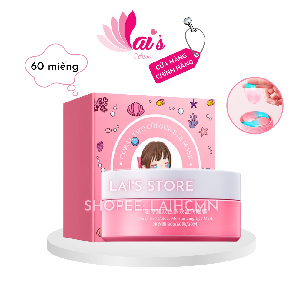 Mặt Nạ Mắt Chiết Xuất Tảo San Hô Luôfmiss (Hộp 60 Miếng) Hai Màu Tác Dụng Kép Cải Thiện Khô Da, Mất Nước, Xỉn Màu