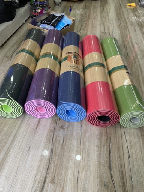 THẢM TẬP YOGA 6mm TPE 2 lớp- thảm tập gym chuyên dụng