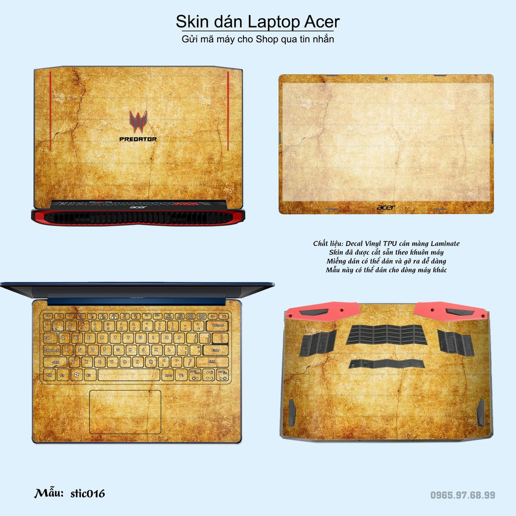 Skin dán Laptop Acer in hình Hoa văn sticker nhiều mẫu 3 (inbox mã máy cho Shop)