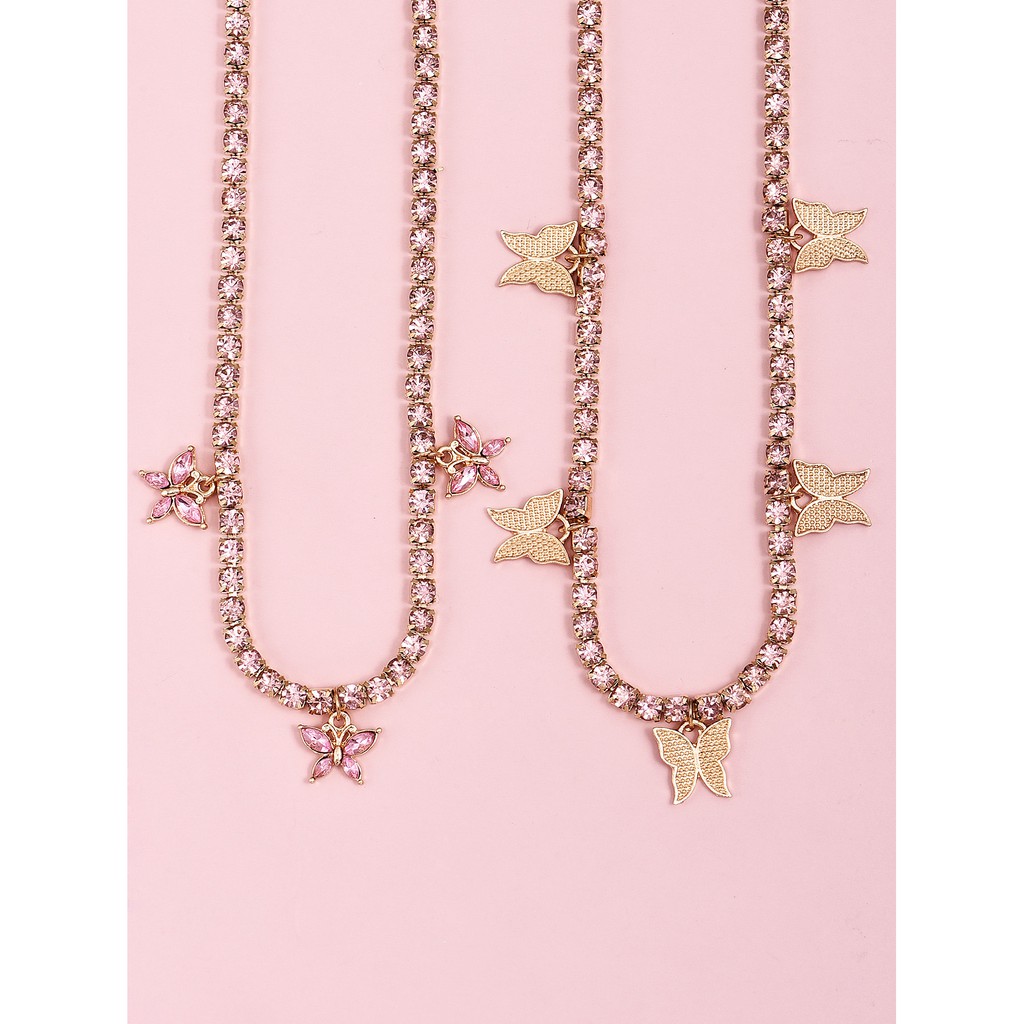 Vòng Cổ Choker Hình Bướm Đính Đá Quyến Rũ Cho Nữ