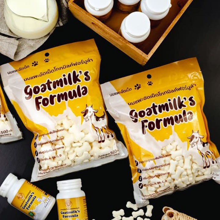 Xương sữa dê Goatmilk's Formula cho chó mèo hamster giàu canxi túi 500g - Bivido