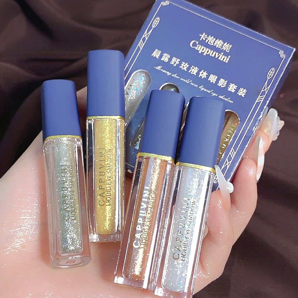 Set 4 màu nhũ mắt dạng gel Cappuvini - bắt sáng tốt, lâu trôi