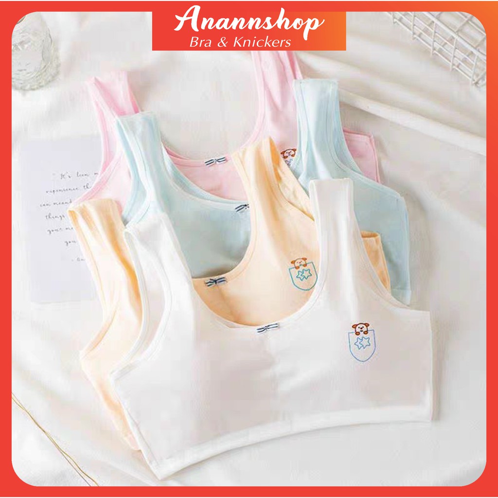 Áo Lót Học Sinh - Áo Ngực Bra Chất Cotton Đẹp Học Sinh Hình Gấu Dễ Thương Size 30-50kg 330