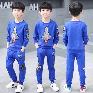Sét đồ bộ quần áo trẻ em cho bé trai 6-10 tuổi hình Tàu Vũ Trụ [18-28kg].Phong cách , dễ thương. cuốn hút