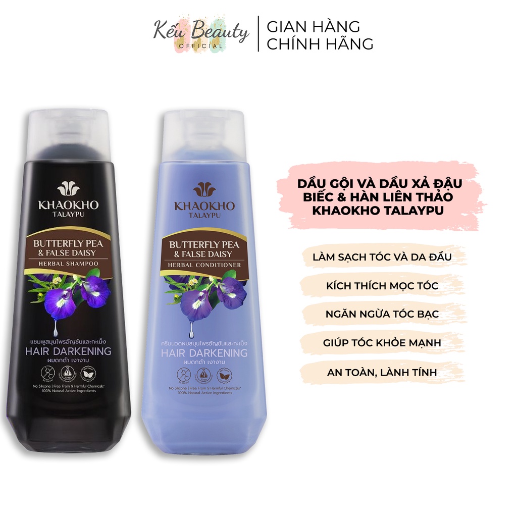 Dầu gội - Dầu xả thảo dược Khaokho Talaypu chiết xuất thiên nhiên phục hồi và bảo vệ tóc 185ml