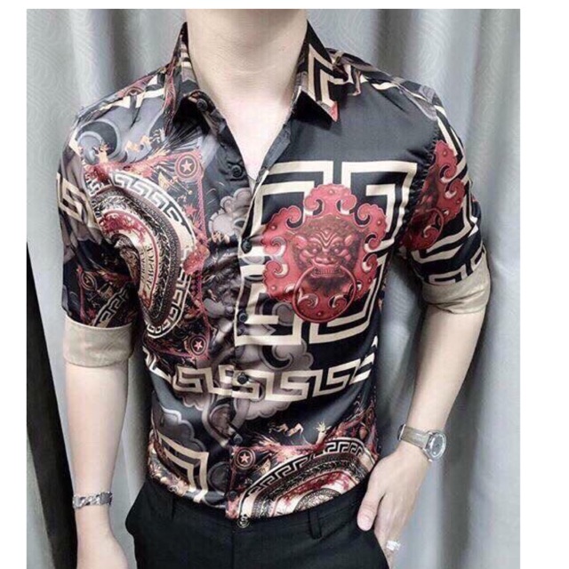 Áo sơ mi 3d nam phi lụa cao cấp hot nhất 2018 ms560