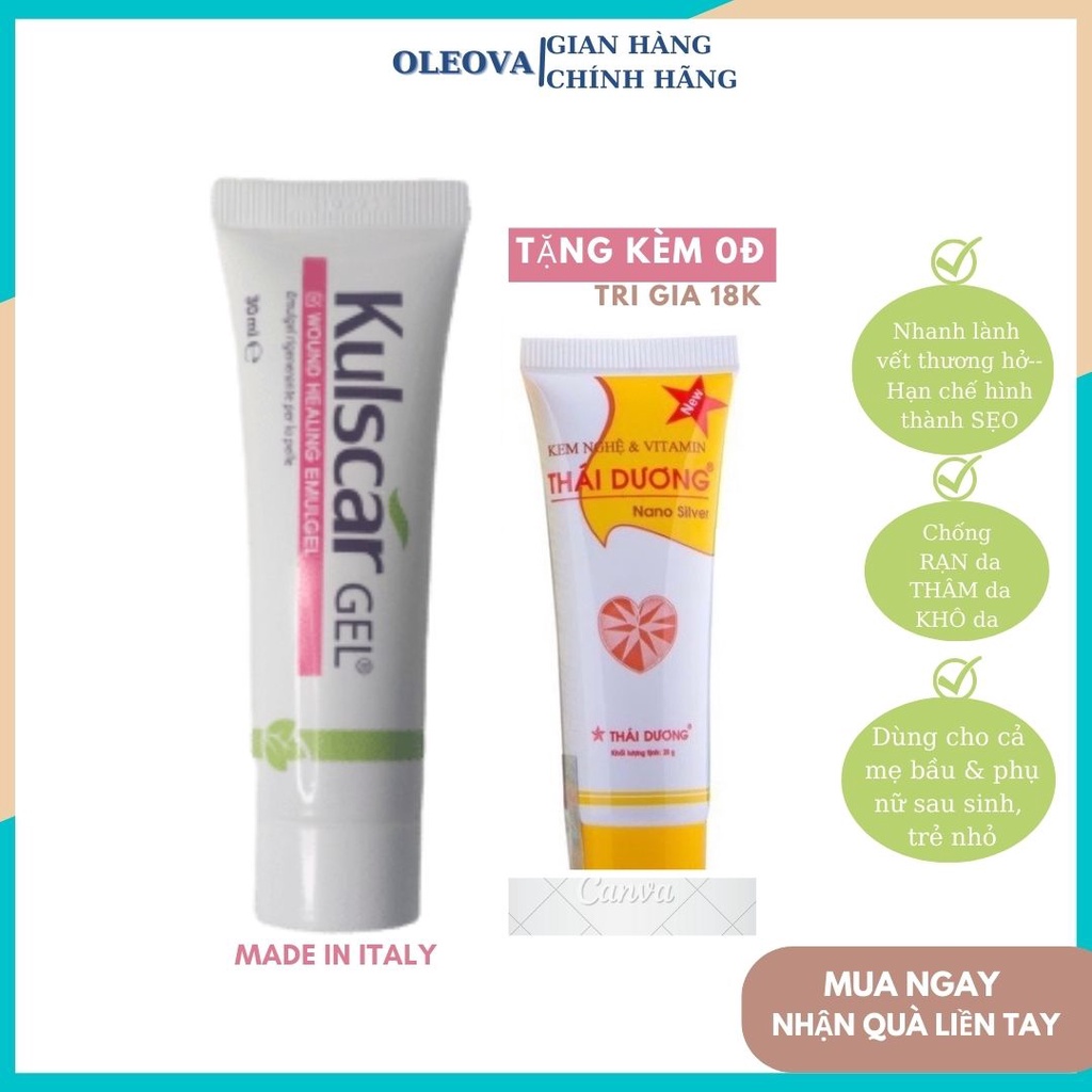 Kulscar ngừa sẹo nhanh lành vết thương hở mờ thâm da rạn da ITALY Oleova RD07 30ML