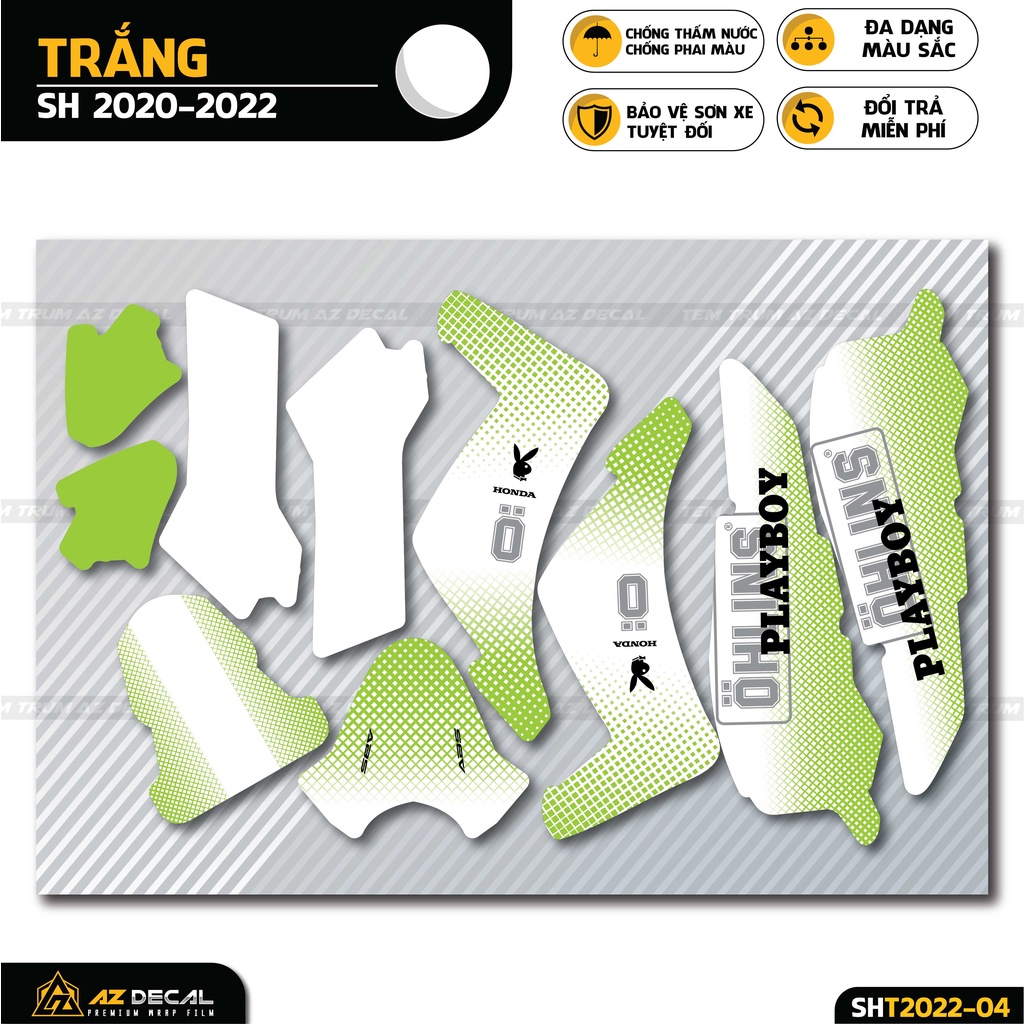 Tem Trùm SH Phong Cách PlayBoy Cực Chất | SHT-04 | Decal Trùm Dán Dàn Áo Xe SH 2017 - 2019 - 2020 - 2021 - 2022