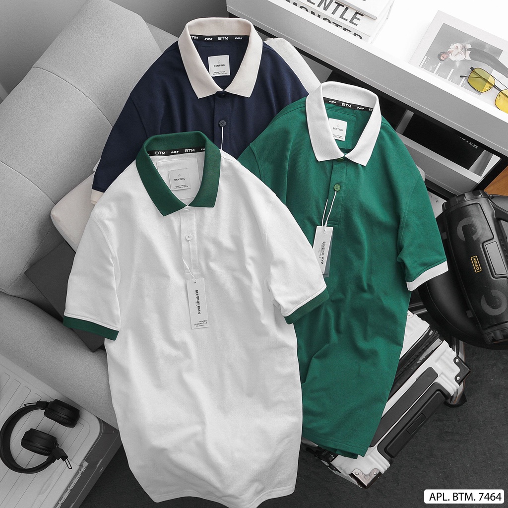 Áo thun polo thời trang trẻ trung, cá tính, chất liệu thun cá sấu siêu mịn mát 7464