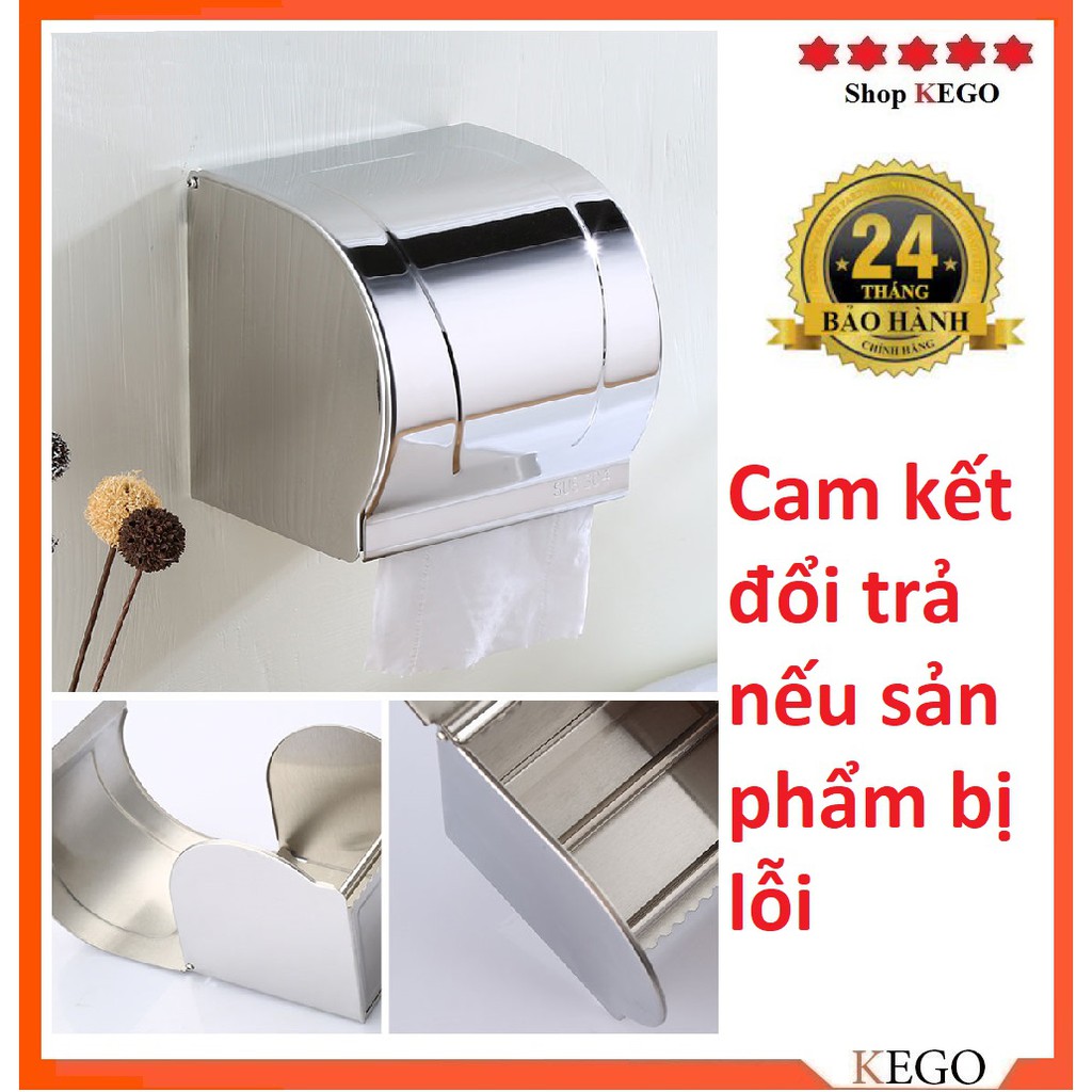 [Mã LIFE1511A giảm 10% đơn 50K] Hộp đựng giấy vệ sinh loại kín che chắn nước cao cấp bằng Inox, Nhựa