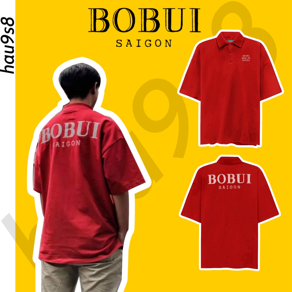 Áo Thun Polo BOBUI V1 nam nữ unisex form rộng có cổ tay lỡ ( FULL BỌC + TAG ) | BigBuy360 - bigbuy360.vn