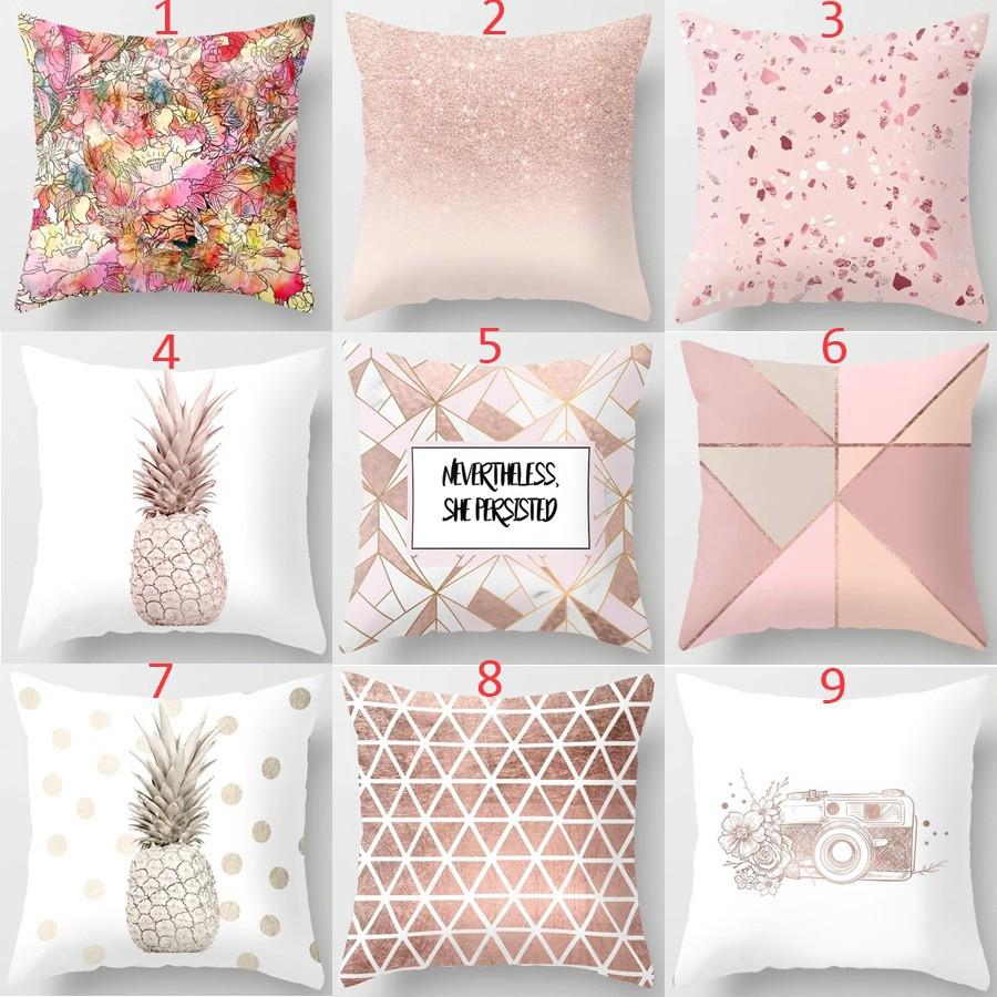 Vỏ gối vuông 45 * 45cm họa tiết hình học đơn giản trang trí nội thất