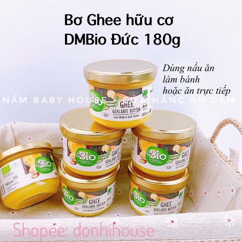 Date 12/2024 Bơ Ghee hữu cơ DMBIO /ENERBIO  Đức dành cho bé ăn dặm và gia đình 180g date 2024
