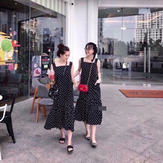 Váy maxi chấm bi