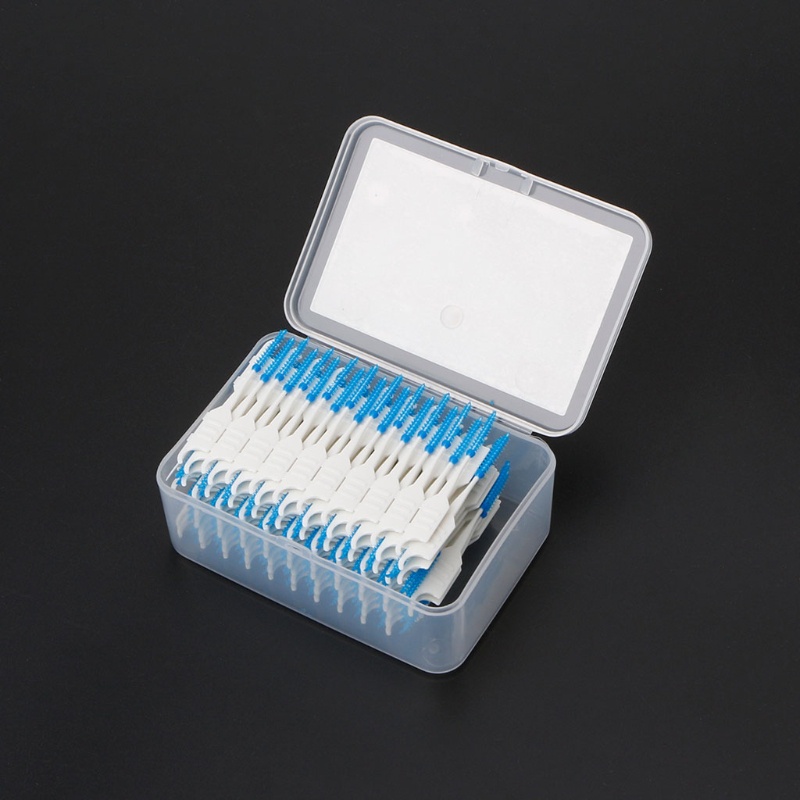 Bộ 20-200 tăm cọ xỉa răng nha khoa hai đầu silicone làm sạch răng miệng