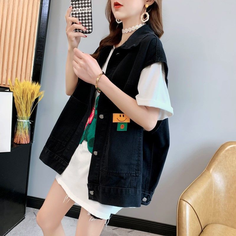 Áo Khoác Denim Không Tay Dáng Rộng Thời Trang Xuân Thu 2022 Cho Nữ
