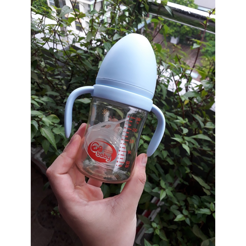 Bình sữa PPSU cổ rộng dung tích 180ml 240ml GB Baby có tay cầm tặng núm ty và bộ lọc chống sặc