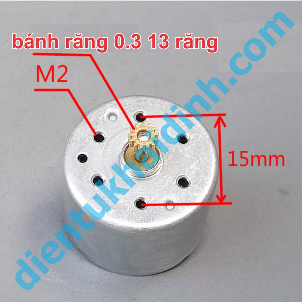 2 cái động cơ DC Kingly 310 3-6VDC 3000-7000v/p trục 2mm + bánh răng 13 răng kde4581