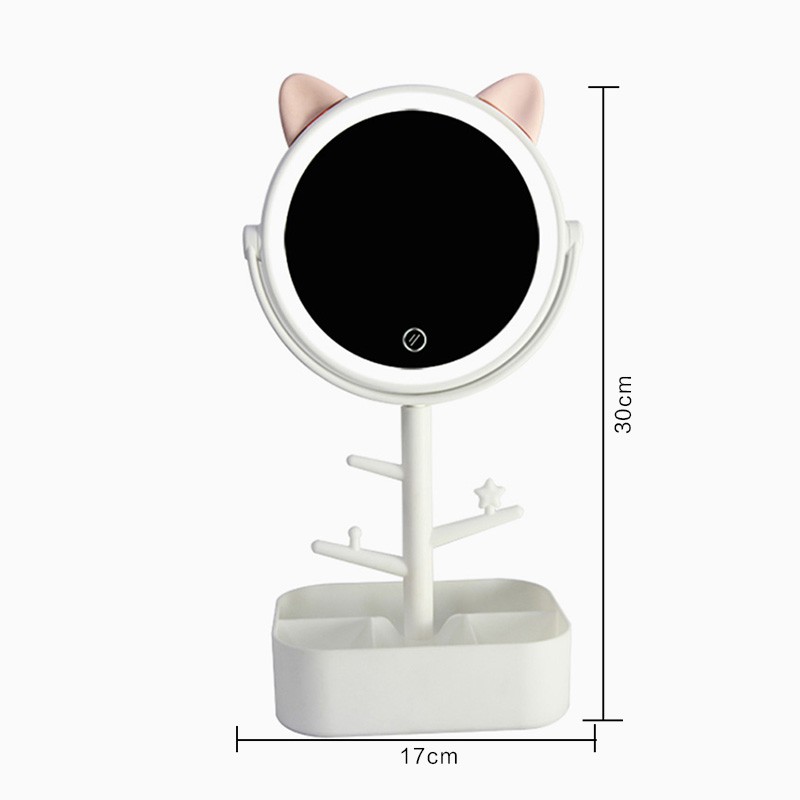 Gương trang điểm đèn LED hình mèo - Minigood